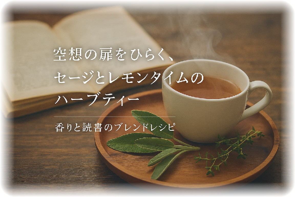 本とセージとレモンタイムのティー