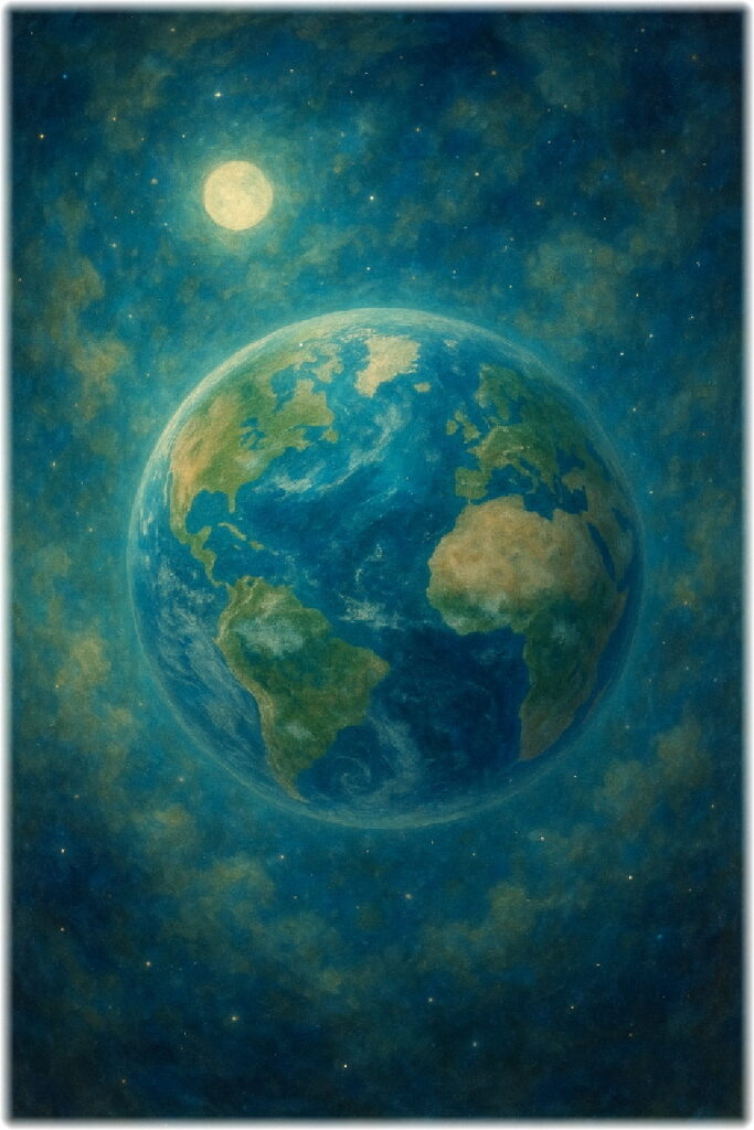 幻想的な宇宙の地球