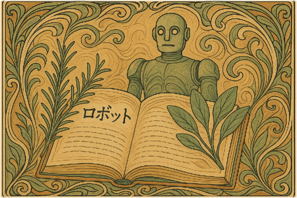 ã¢ãŒã«ããŒããŒã¹ã¿ã€ã«ã§æããããããããšéããæ¬ãåšå²ã«æµããç·ãšããŒãºããªãŒãã»ãŒãžã®èãè£
食ãããå¹»æ³çãªã€ã©ã¹ã