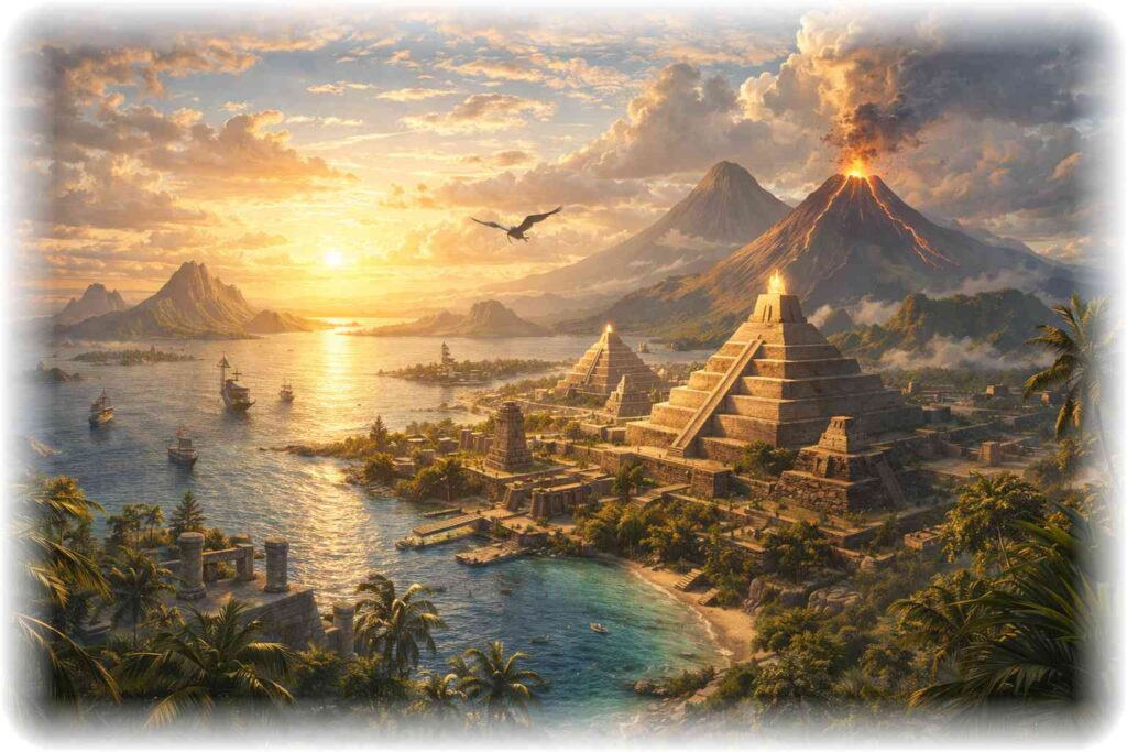 äŒèª¬ã®ã ãŒå€§éžãæ³åããŠæãããå€ä»£ææã®éºè·¡ãšæµ·ã«å²ãŸãã颚æ¯