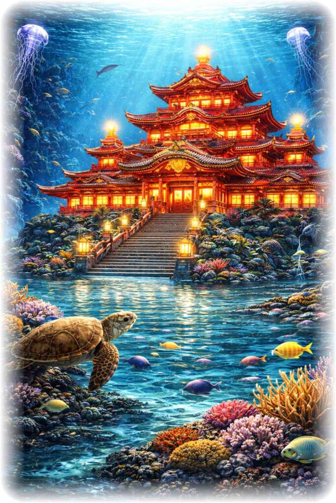 ç«å®®åãæ²çžã®æµ·åºã«äœãå¹»æ³çãªé¢šæ¯